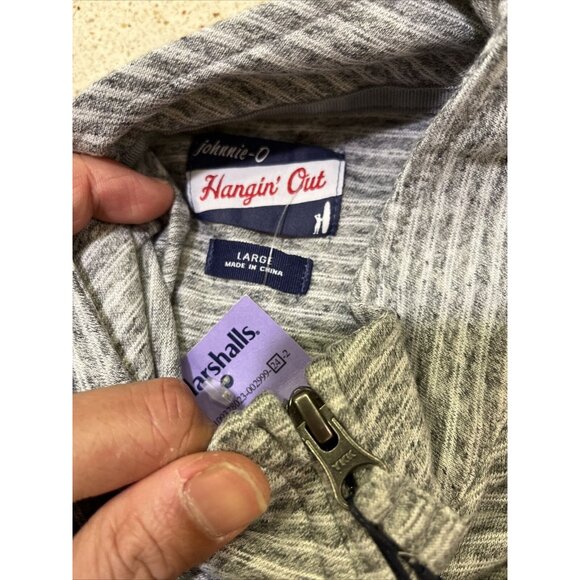 BRAND NEW Johnnie O Hanging Out 1/4 Zip Sweater, Mens Large Heather Gray Stripe - Picture 5 of 11